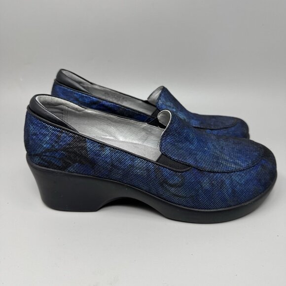 ALEGRIA EMMA By PG Lite Leather Clog Blue Iridescent Women's US Sz 8 Nurse - Picture 1 of 9